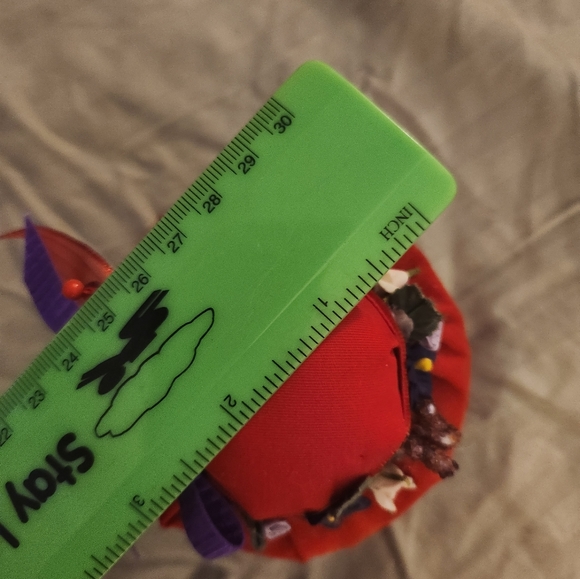 Trinket/Jewelry/ Gift Box. Cloth/ Cardboard. Purple Red Embellished. 3"x3". - Picture 12 of 14